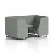 Brixworth 4 Seater Booth With Black Legs And Grey Table With Black Leg In Rivet Fabric - Prime Panels And Sofa SF001116