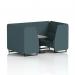 Brixworth 4 Seater Booth With Black Legs And Grey Table With Black Leg In X2 Fabric - Polygon Panels And Sofa SF001122