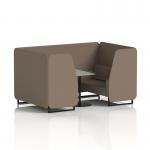 Brixworth 4 Seater Booth With Black Legs And Grey Table With Black Leg In X2 Fabric - Theory Panels And Sofa SF001123