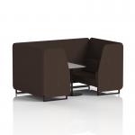 Brixworth 4 Seater Booth With Black Legs And Grey Table With Black Leg In Synergy Fabric - Wed Panels And Sofa SF001135