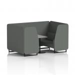 Brixworth 4 Seater Booth With Black Legs And Grey Table With Black Leg In Sumi Fabric - Kobe Panels And Sofa SF001137