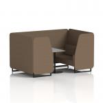 Brixworth 4 Seater Booth With Black Legs And Grey Table With Black Leg In Sumi Fabric - Osaka Panels And Sofa SF001138