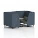 Brixworth 4 Seater Booth With Black Legs And Grey Table With Black Leg In Rivet Fabric - Crucible Panels And Prime Sofa SF001144