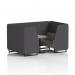 Brixworth 4 Seater Booth With Black Legs And Grey Table With Black Leg In X2 Fabric - Arithmetic Panels And Number Sofa SF001148