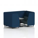 Brixworth 4 Seater Booth With Black Legs And Grey Table With Black Leg In X2 Fabric - Calculus Panels And Polygon Sofa SF001149