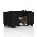 Brixworth 4 Seater Booth With Black Legs And Grey Table With Black Leg In X2 Fabric - Diameter Panels And Theory Sofa SF001150