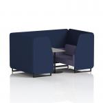 Brixworth 4 Seater Booth With Black Legs And Grey Table With Black Leg In Synergy Fabric - Alike Panels And Order Sofa SF001161