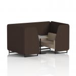 Brixworth 4 Seater Booth With Black Legs And Grey Table With Black Leg In Synergy Fabric - Wed Panels And Affix Sofa SF001165