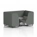 Brixworth 4 Seater Booth With Black Legs And Grey Table With Black Leg In Sumi Fabric - Kobe Panels And Tokyo Sofa SF001167