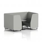 Brixworth 4 Seater Booth With Black Legs And Grey Table With Black Leg In Sumi Fabric - Tokyo Panels And Kobe Sofa SF001169