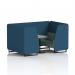 Brixworth 4 Seater Booth With Black Legs And Grey Table With Black Leg In Sumi Fabric - Uto Panels And Handa Sofa SF001170