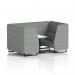 Brixworth 4 Seater Booth With Black Legs And White Table With Black Leg In Rivet Fabric - Prime Panels And Sofa SF001176