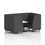 Brixworth 4 Seater Booth With Black Legs And White Table With Black Leg In X2 Fabric - Arithmetic Panels And Sofa SF001178