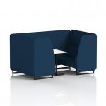 Brixworth 4 Seater Booth With Black Legs And White Table With Black Leg In X2 Fabric - Calculus Panels And Sofa SF001179