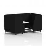 Brixworth 4 Seater Booth With Black Legs And White Table With Black Leg In X2 Fabric - Diameter Panels And Sofa SF001180