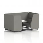 Brixworth 4 Seater Booth With Black Legs And White Table With Black Leg In X2 Fabric - Number Panels And Sofa SF001181