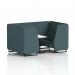 Brixworth 4 Seater Booth With Black Legs And White Table With Black Leg In X2 Fabric - Polygon Panels And Sofa SF001182