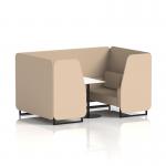 Brixworth 4 Seater Booth With Black Legs And White Table With Black Leg In Synergy Fabric - Affix Panels And Sofa SF001190