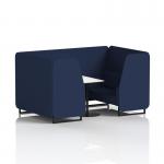 Brixworth 4 Seater Booth With Black Legs And White Table With Black Leg In Synergy Fabric - Alike Panels And Sofa SF001191