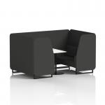 Brixworth 4 Seater Booth With Black Legs And White Table With Black Leg In Synergy Fabric - Mix Panels And Sofa SF001192