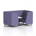 Brixworth 4 Seater Booth With Black Legs And White Table With Black Leg In Synergy Fabric - Order Panels And Sofa SF001193