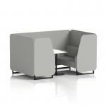 Brixworth 4 Seater Booth With Black Legs And White Table With Black Leg In Sumi Fabric - Tokyo Panels And Sofa SF001199