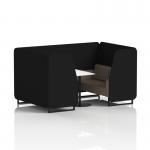 Brixworth 4 Seater Booth With Black Legs And White Table With Black Leg In X2 Fabric - Diameter Panels And Theory Sofa SF001210