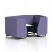 Brixworth 4 Seater Booth With Black Legs And White Table With Black Leg In Synergy Fabric - Order Panels And Alike Sofa SF001223