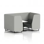 Brixworth 4 Seater Booth With Black Legs And White Table With Black Leg In Sumi Fabric - Tokyo Panels And Kobe Sofa SF001229