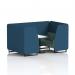 Brixworth 4 Seater Booth With Black Legs And White Table With Black Leg In Sumi Fabric - Uto Panels And Handa Sofa SF001230