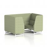 Brixworth 4 Seater Booth With White Legs In Rivet Fabric - Burnish Panels And Sofa SF001232