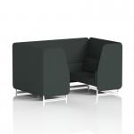 Brixworth 4 Seater Booth With White Legs In Rivet Fabric - Charcoal Panels And Sofa SF001233