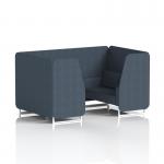 Brixworth 4 Seater Booth With White Legs In Rivet Fabric - Crucible Panels And Sofa SF001234