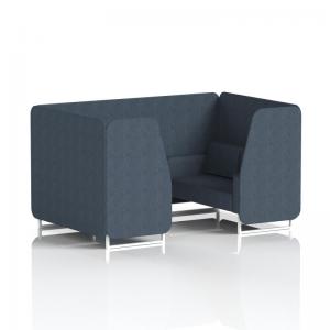 Brixworth 4 Seater Booth With White Legs In Rivet Fabric - Crucible
