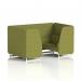 Brixworth 4 Seater Booth With White Legs In Rivet Fabric - Olive Panels And Sofa SF001235