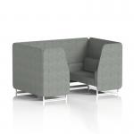 Brixworth 4 Seater Booth With White Legs In Rivet Fabric - Prime Panels And Sofa SF001236