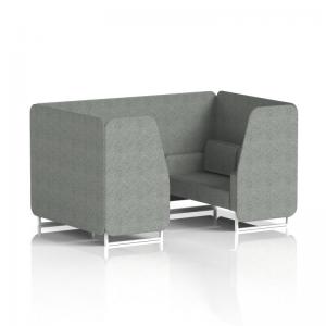 Brixworth 4 Seater Booth With White Legs In Rivet Fabric - Prime