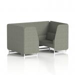 Brixworth 4 Seater Booth With White Legs In Rivet Fabric - Vitreous Panels And Sofa SF001237