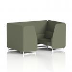 Brixworth 4 Seater Booth With White Legs In Main Line Flax Fabric - Monument Panels And Sofa SF001245