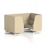 Brixworth 4 Seater Booth With White Legs In Sumi Fabric - Zen Panels And Sofa SF001261