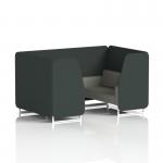 Brixworth 4 Seater Booth With White Legs In Rivet Fabric - Charcoal Panels And Vitreous Sofa SF001263