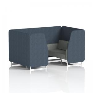 Brixworth 4 Seater Booth With White Legs In Rivet Fabric - Crucible