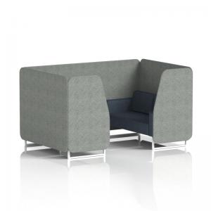 Brixworth 4 Seater Booth With White Legs In Rivet Fabric - Prime