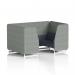 Brixworth 4 Seater Booth With White Legs In Rivet Fabric - Prime Panels And Crucible Sofa SF001266