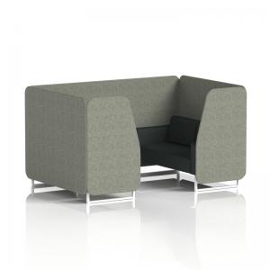 Brixworth 4 Seater Booth With White Legs In Rivet Fabric - Vitreous