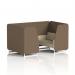 Brixworth 4 Seater Booth With White Legs In Sumi Fabric - Osaka Panels And Zen Sofa SF001288