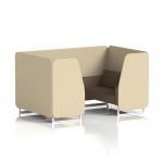 Brixworth 4 Seater Booth With White Legs In Sumi Fabric - Zen Panels And Osaka Sofa SF001291