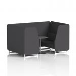 Brixworth 4 Seater Booth With White Legs And Black Table With Silver Leg In X2 Fabric - Arithmetic Panels And Sofa SF001298