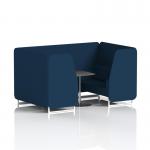 Brixworth 4 Seater Booth With White Legs And Black Table With Silver Leg In X2 Fabric - Calculus Panels And Sofa SF001299