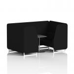 Brixworth 4 Seater Booth With White Legs And Black Table With Silver Leg In X2 Fabric - Diameter Panels And Sofa SF001300